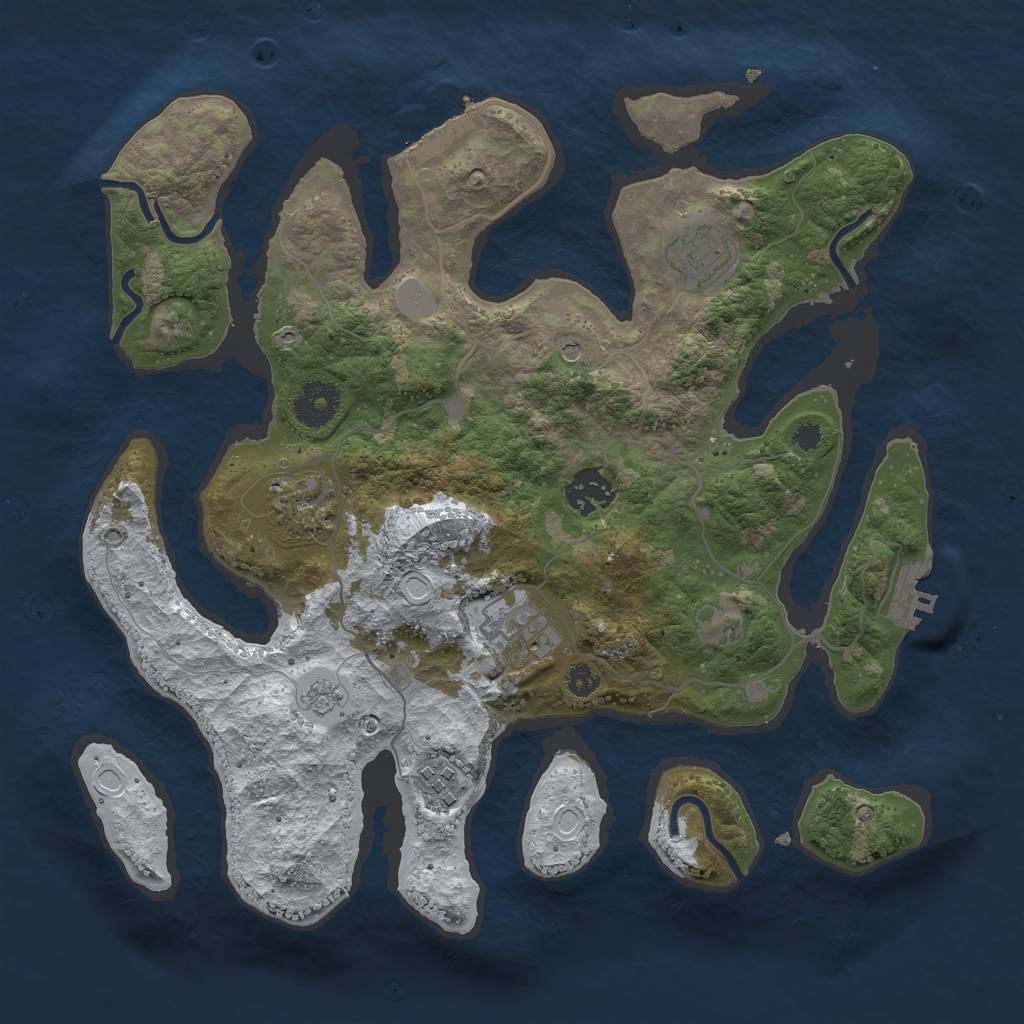 Rust Map: Procedural Map, Size: 3333, Seed: 3, 14 Monuments