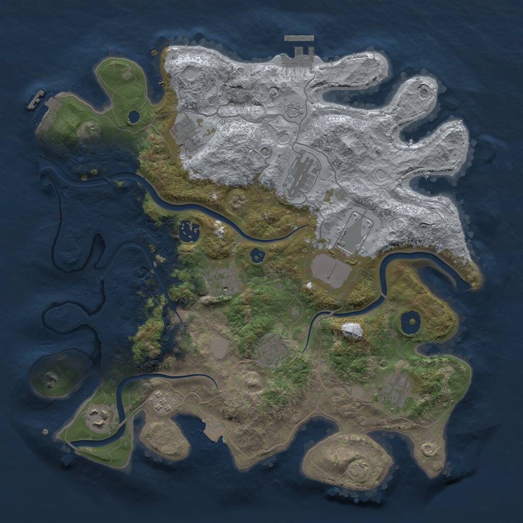 Rust Map: Procedural Map, Size: 3550, Seed: 337995, 15 Monuments