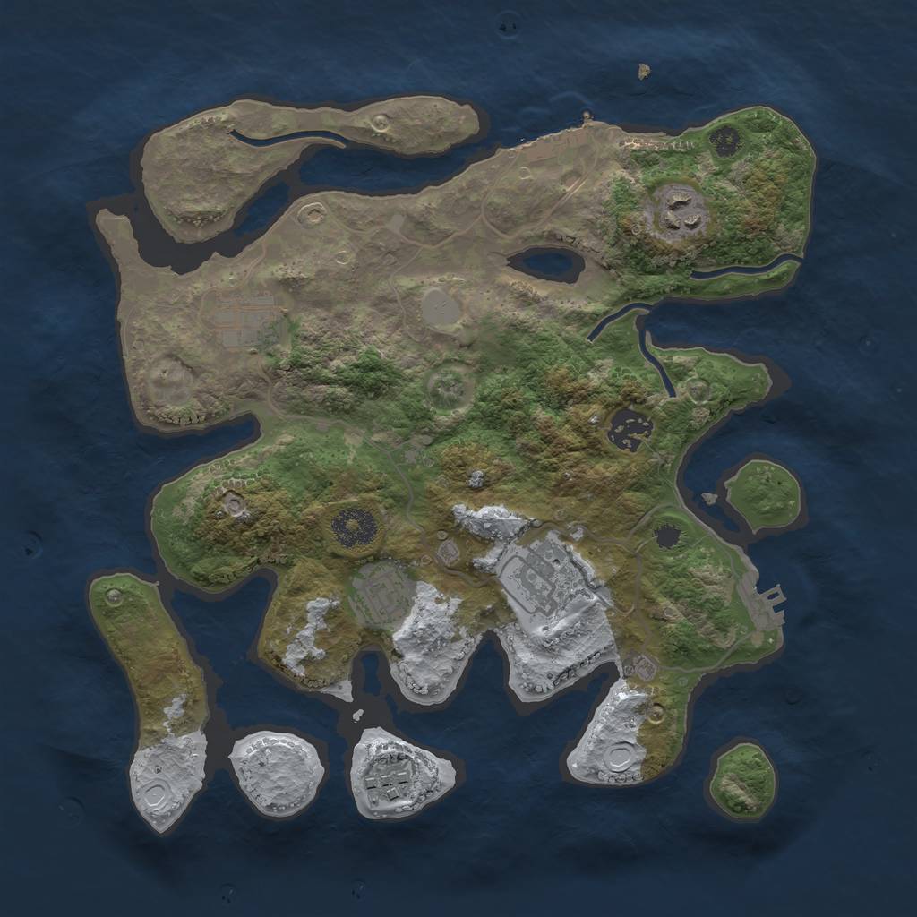 Rust Map: Procedural Map, Size: 3200, Seed: 313977220, 13 Monuments