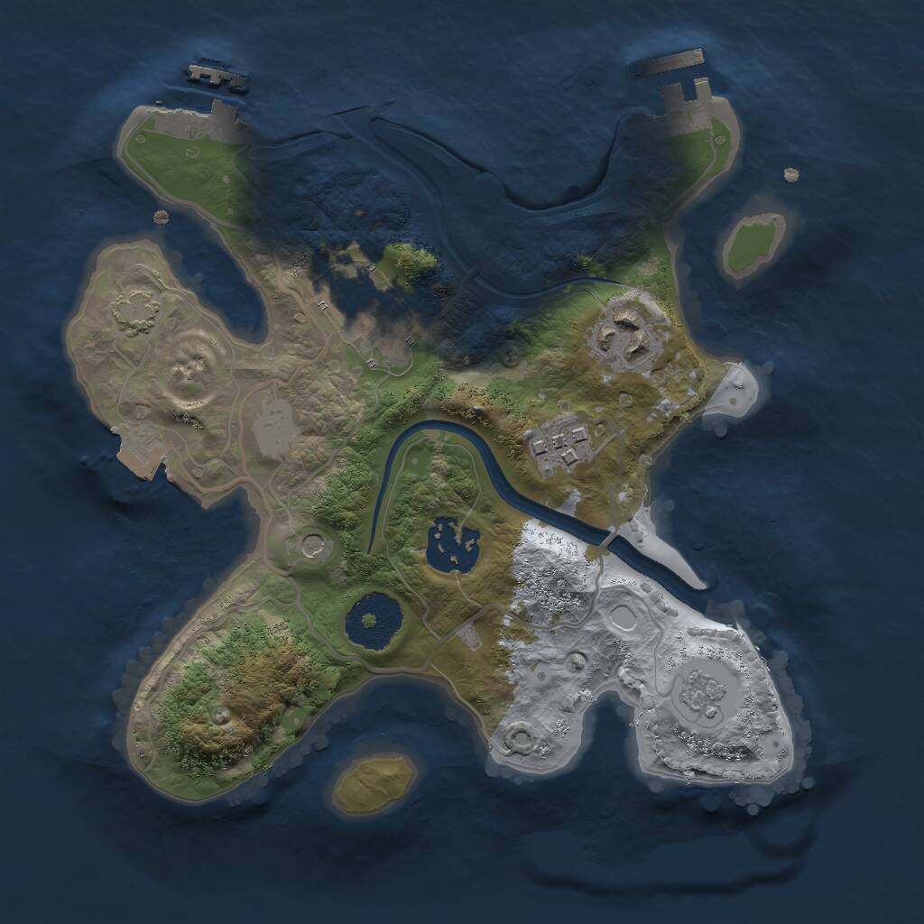 Rust Map: Procedural Map, Size: 2500, Seed: 64353535, 10 Monuments