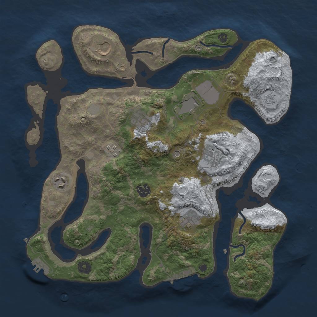 Rust Map: Procedural Map, Size: 3500, Seed: 879123, 17 Monuments