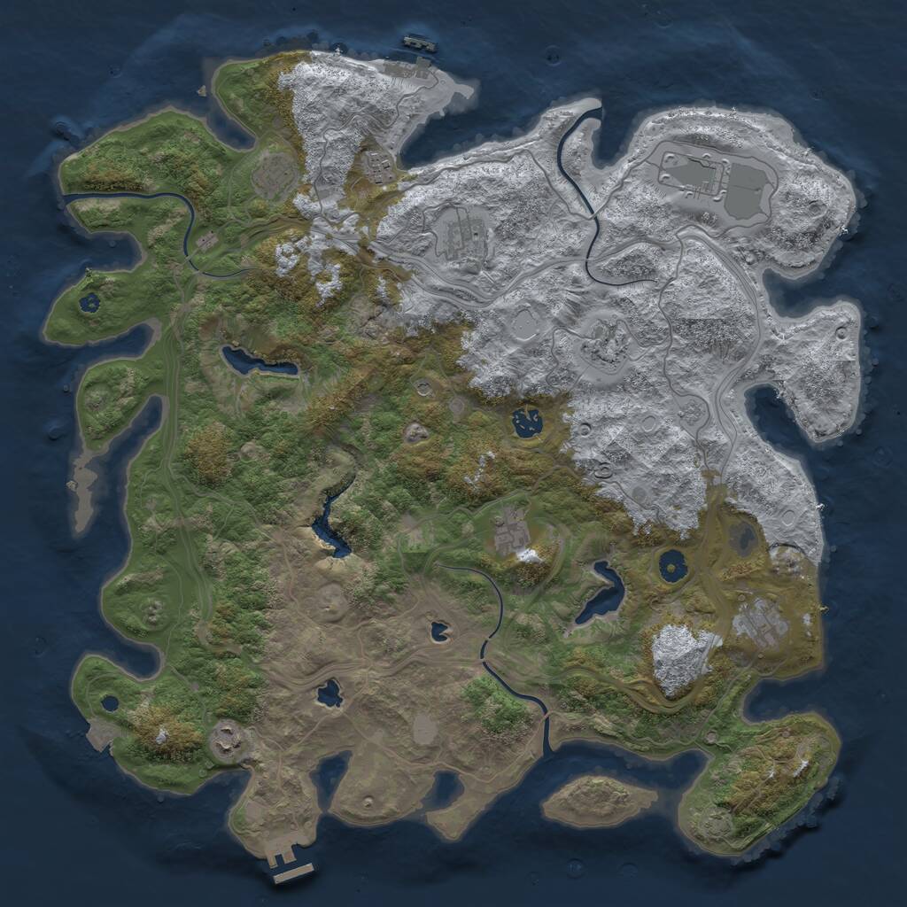 Rust Map: Procedural Map, Size: 4500, Seed: 6233312, 15 Monuments