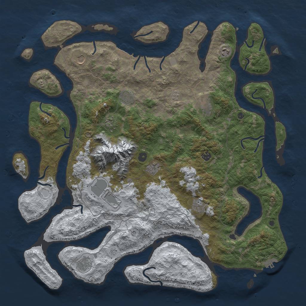 Rust Map: Procedural Map, Size: 5004, Seed: 2147483647, 20 Monuments