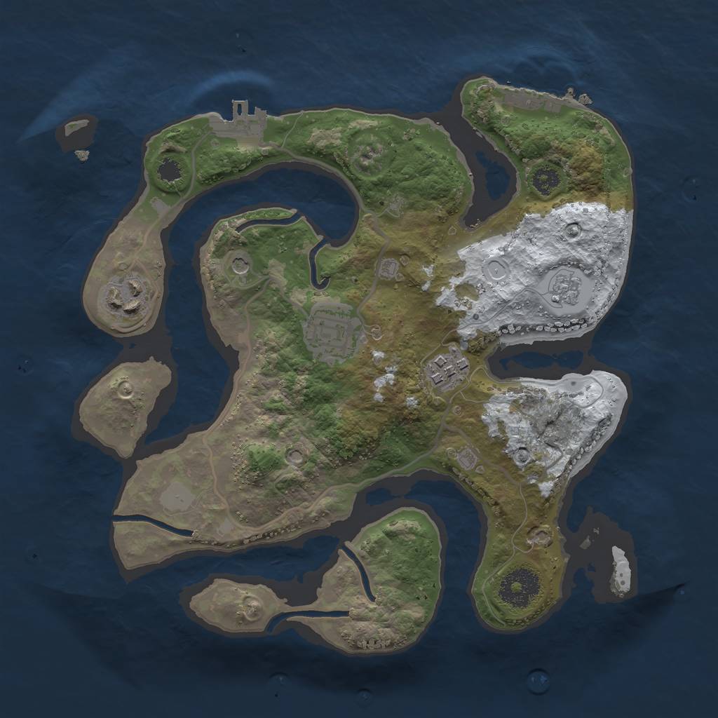 Rust Map: Procedural Map, Size: 2750, Seed: 236217817, 12 Monuments