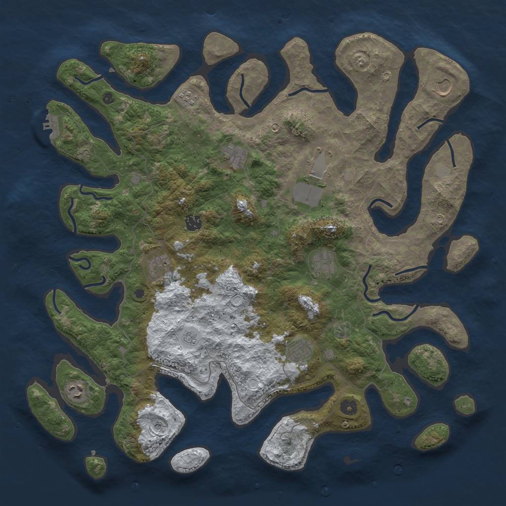Rust Map: Procedural Map, Size: 4500, Seed: 1549838, 17 Monuments
