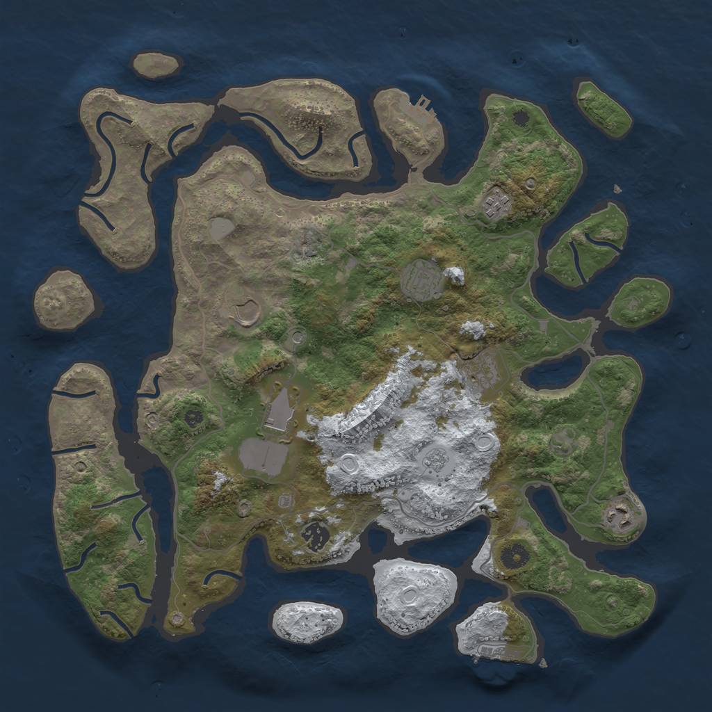 Rust Map: Procedural Map, Size: 4000, Seed: 4623526, 16 Monuments