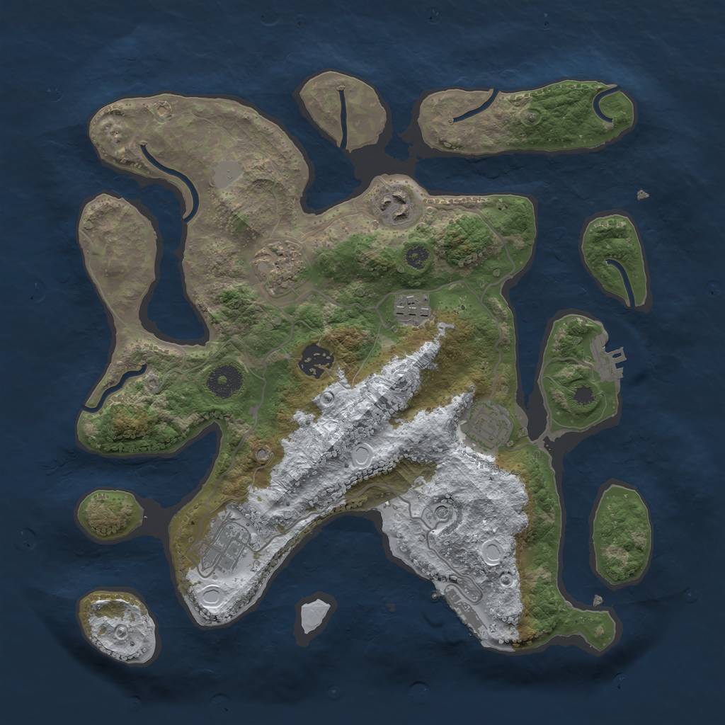 Rust Map: Procedural Map, Size: 3300, Seed: 120, 14 Monuments