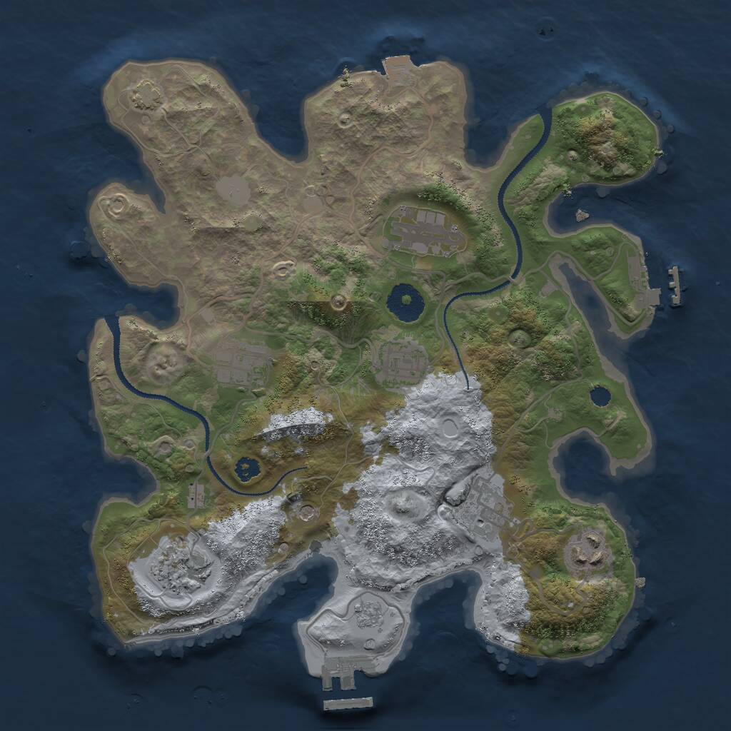 Rust Map: Procedural Map, Size: 3000, Seed: 1000000, 12 Monuments