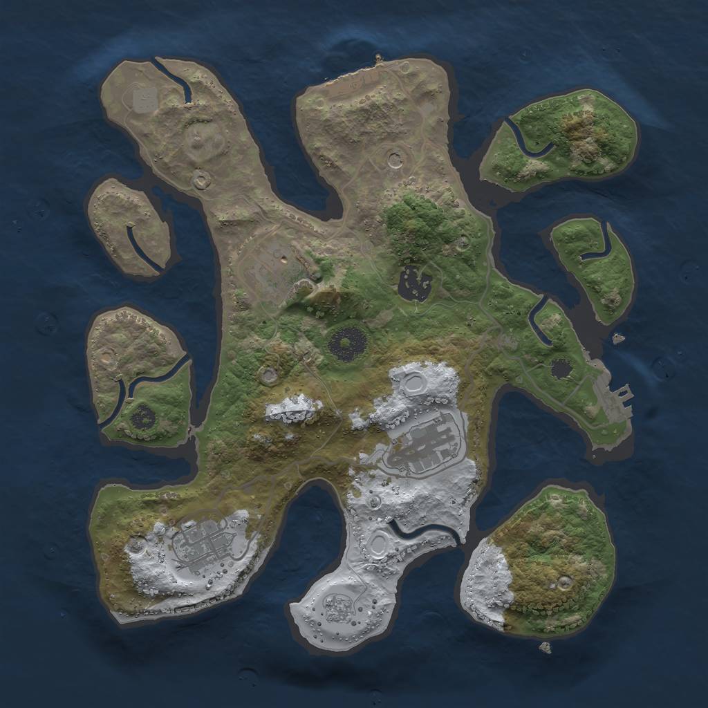 Rust Map: Procedural Map, Size: 3000, Seed: 1000000, 13 Monuments