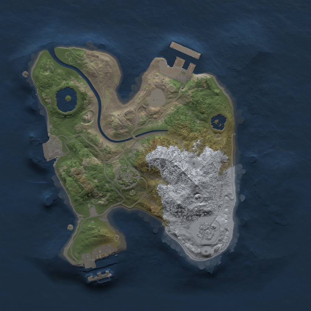 Rust Map: Procedural Map, Size: 2000, Seed: 20, 5 Monuments