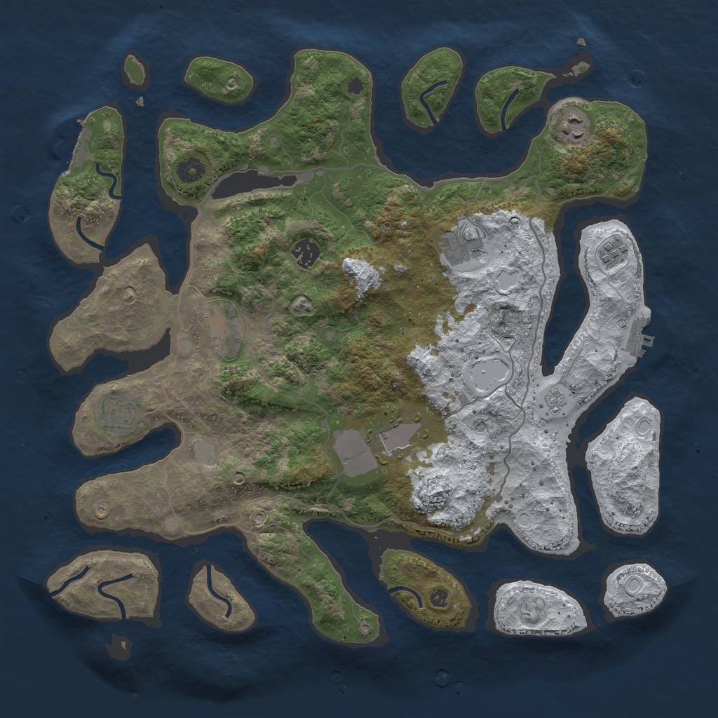 Rust Map: Procedural Map, Size: 4000, Seed: 712956, 16 Monuments