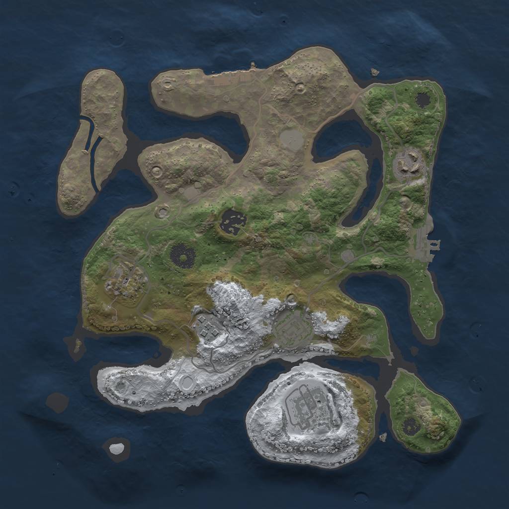 Rust Map: Procedural Map, Size: 3000, Seed: 840043138, 13 Monuments