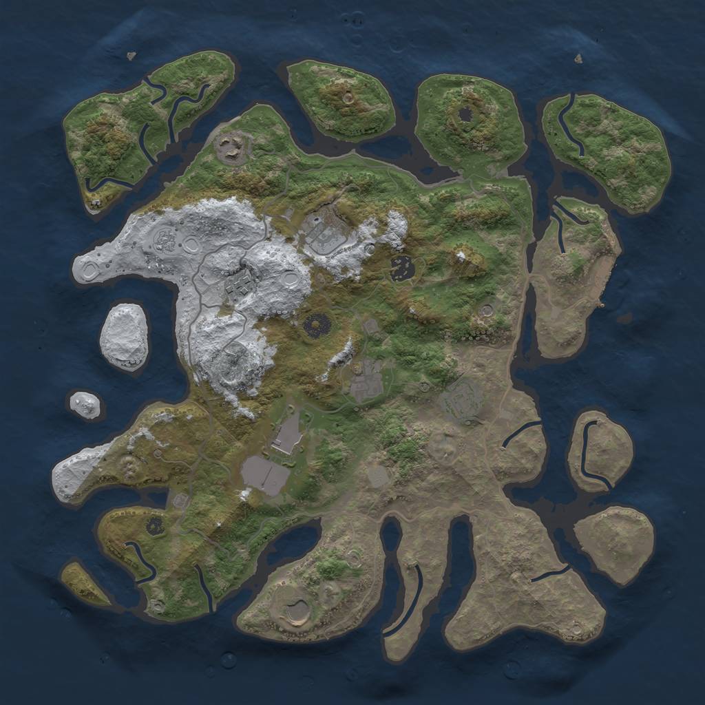 Rust Map: Procedural Map, Size: 4000, Seed: 89789432, 16 Monuments