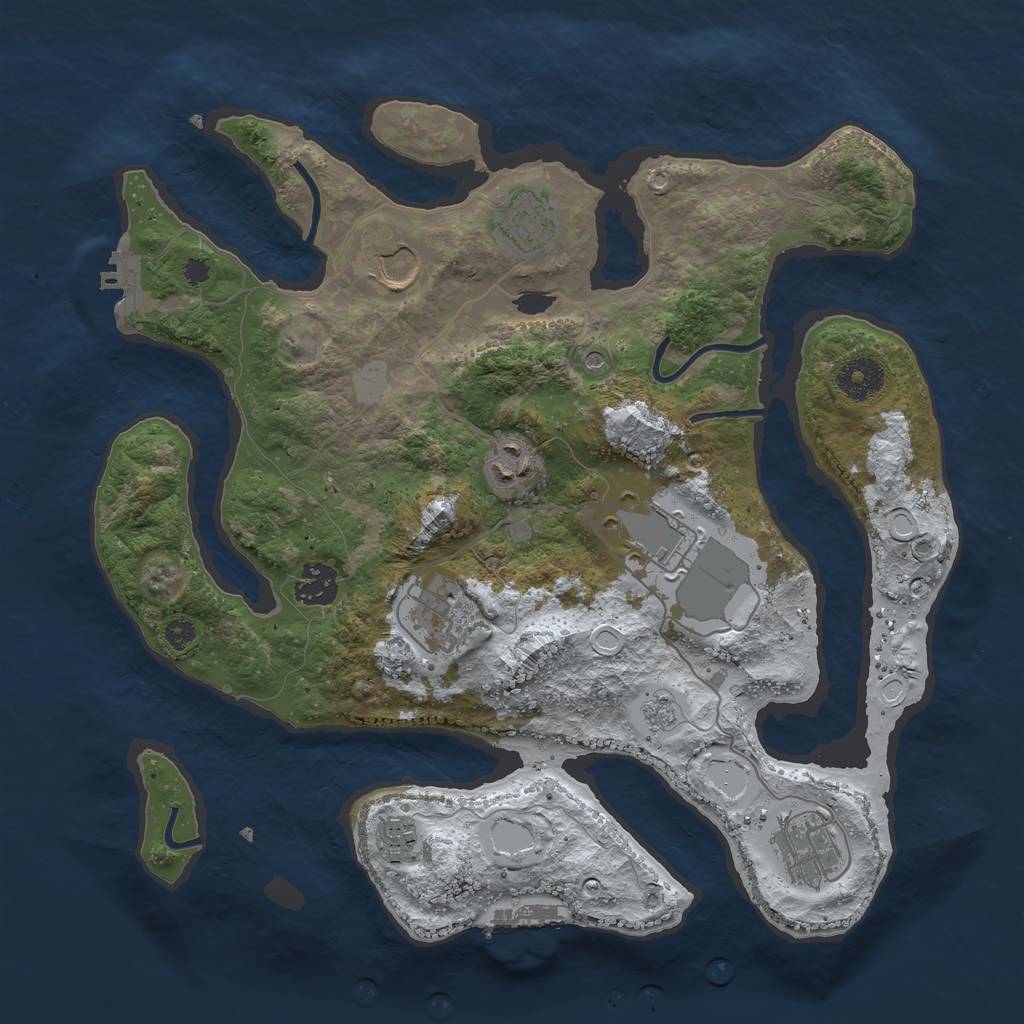 Rust Map: Procedural Map, Size: 3500, Seed: 118865099, 17 Monuments
