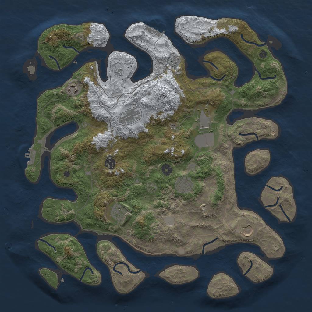 Rust Map: Procedural Map, Size: 4200, Seed: 12444, 17 Monuments