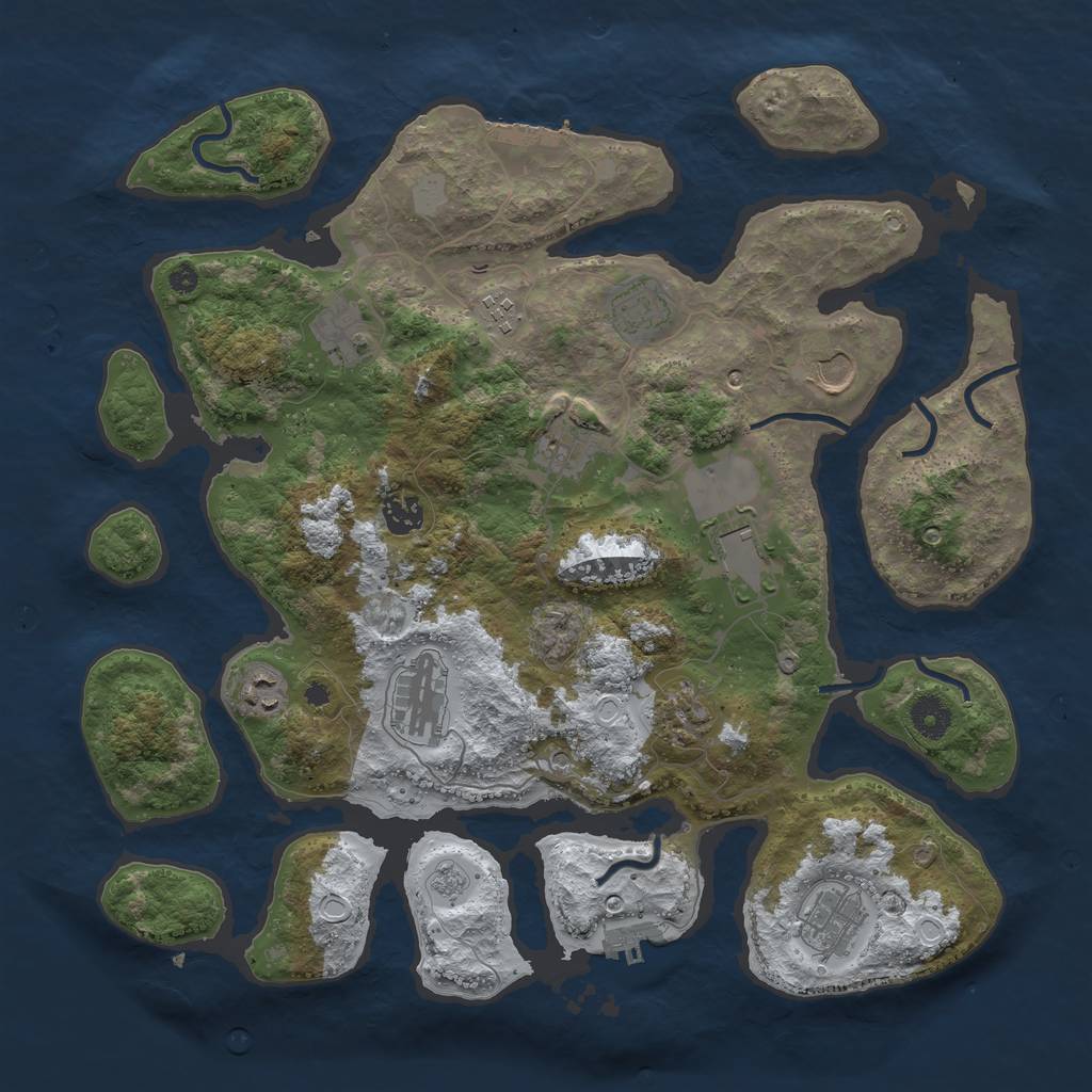 Rust Map: Procedural Map, Size: 3950, Seed: 642820048, 20 Monuments