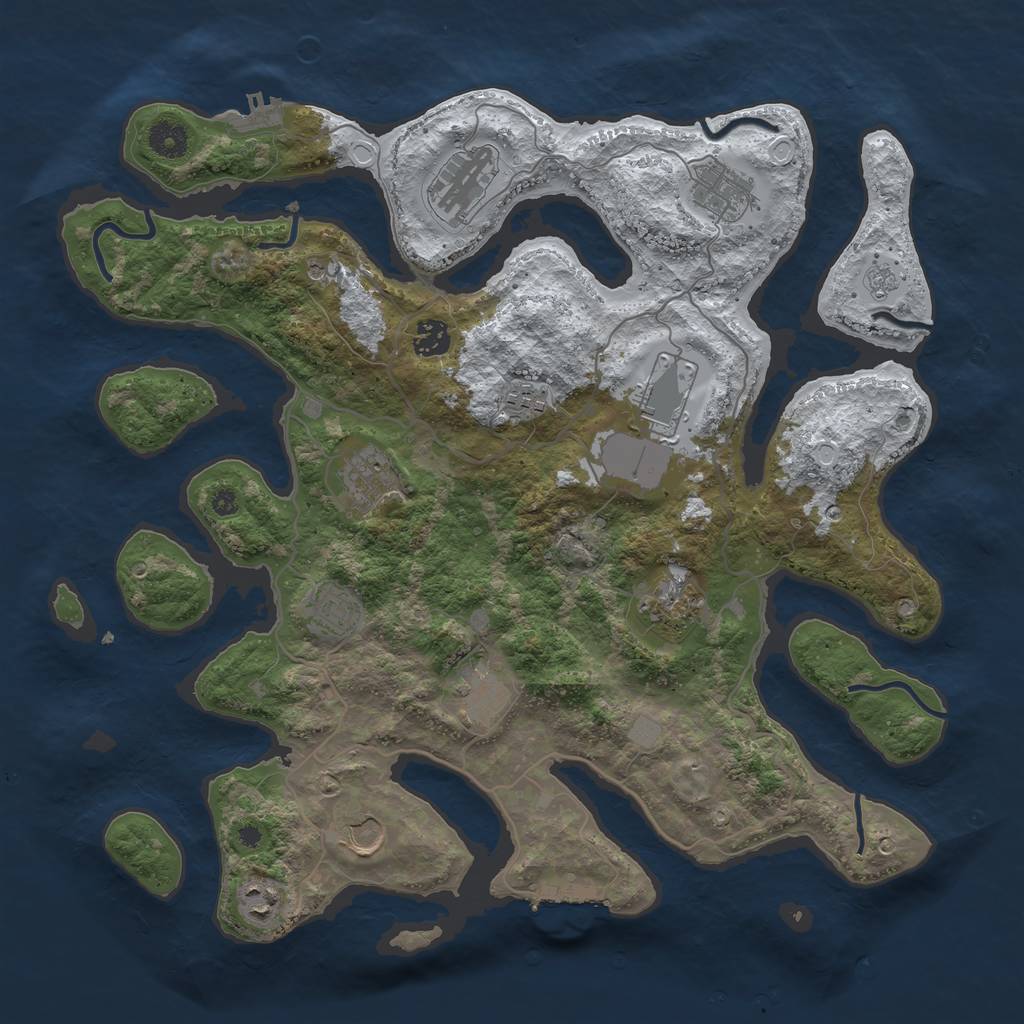 Rust Map: Procedural Map, Size: 4000, Seed: 527075136, 20 Monuments