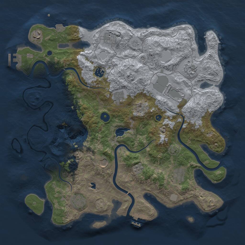 Rust Map: Procedural Map, Size: 4000, Seed: 527075136, 16 Monuments