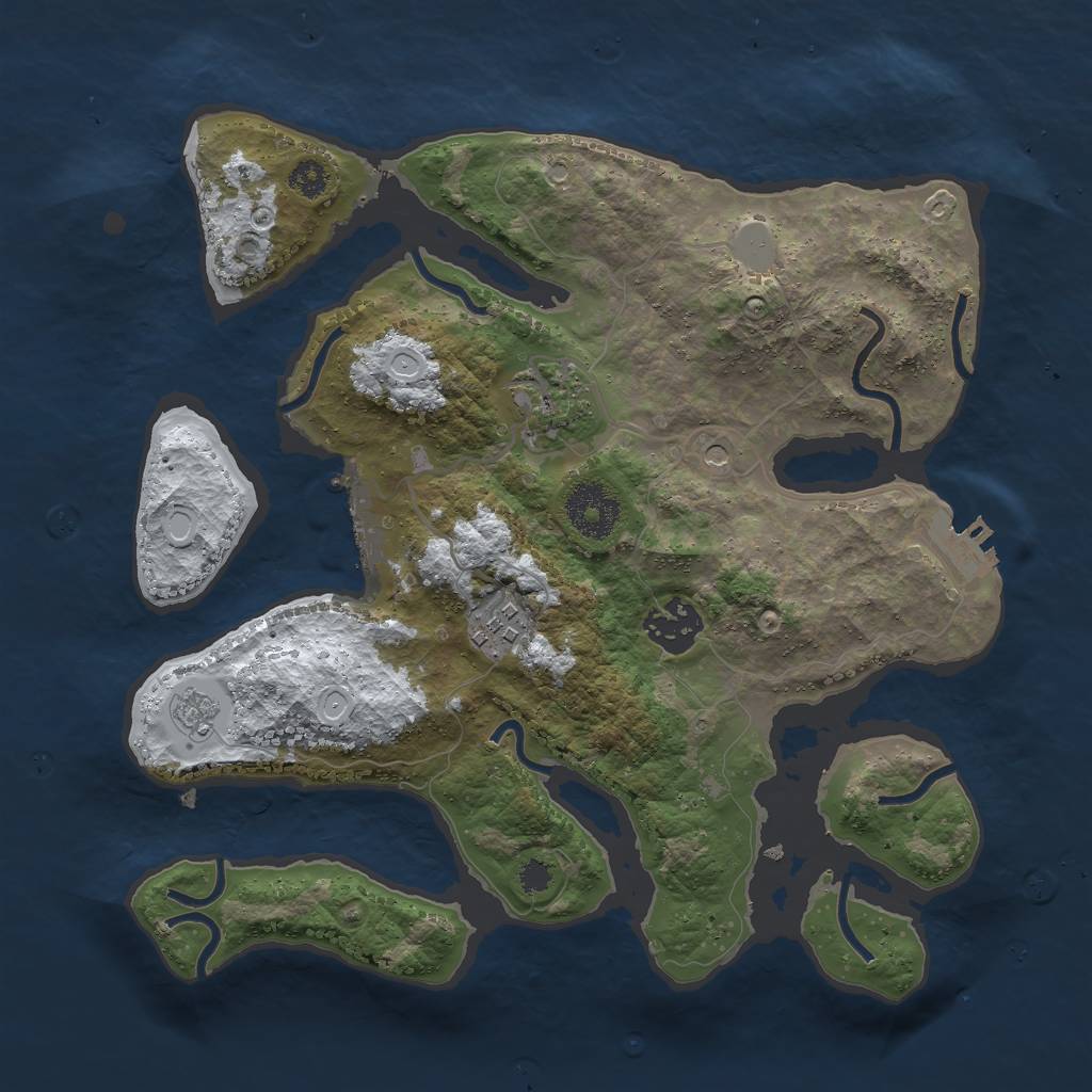 Rust Map: Procedural Map, Size: 3000, Seed: 402385165, 12 Monuments