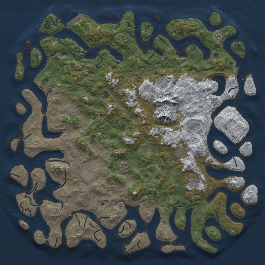 Rust Map: Procedural Map, Size: 6000, Seed: 1234789, 20 Monuments