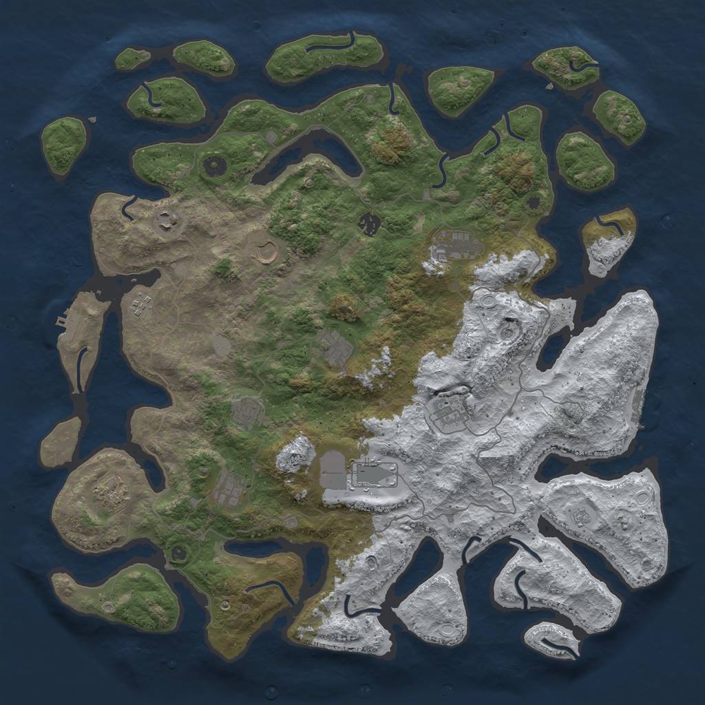 Rust Map: Procedural Map, Size: 4750, Seed: 529907733, 20 Monuments