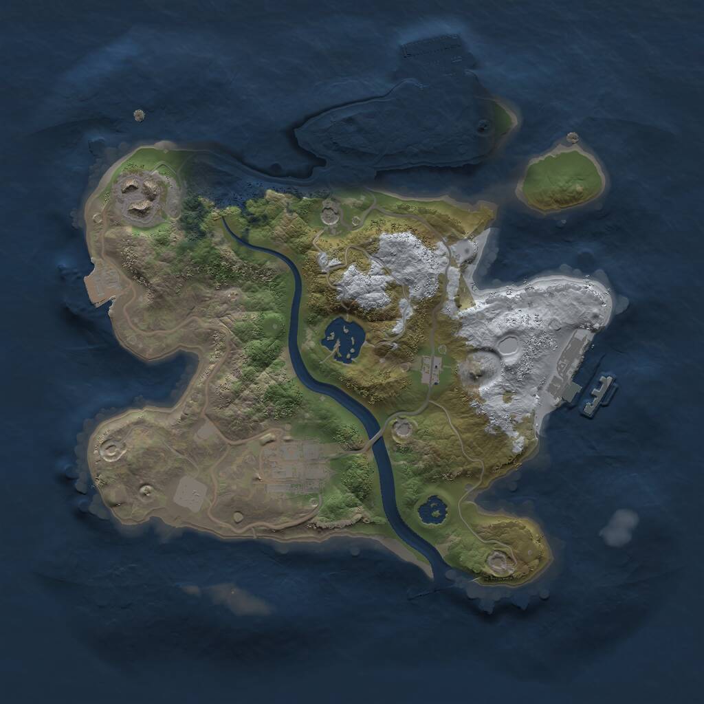Rust Map: Procedural Map, Size: 2500, Seed: 168, 7 Monuments