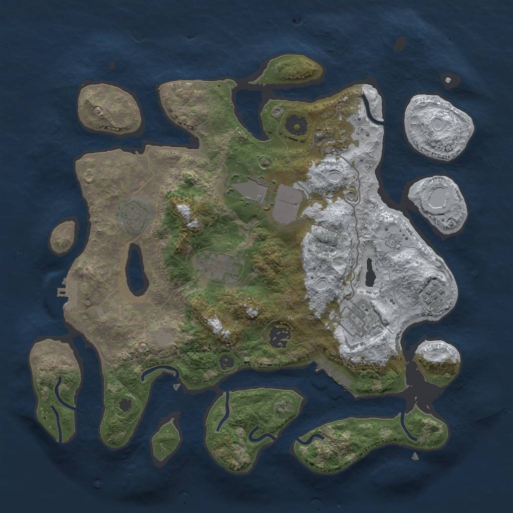 Rust Map: Procedural Map, Size: 3550, Seed: 228911, 15 Monuments