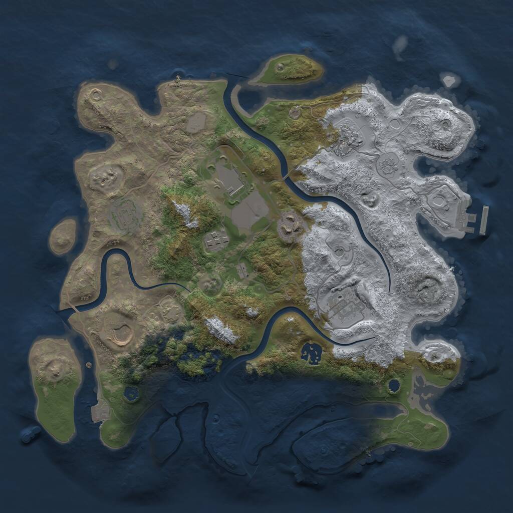 Rust Map: Procedural Map, Size: 3550, Seed: 228911, 13 Monuments