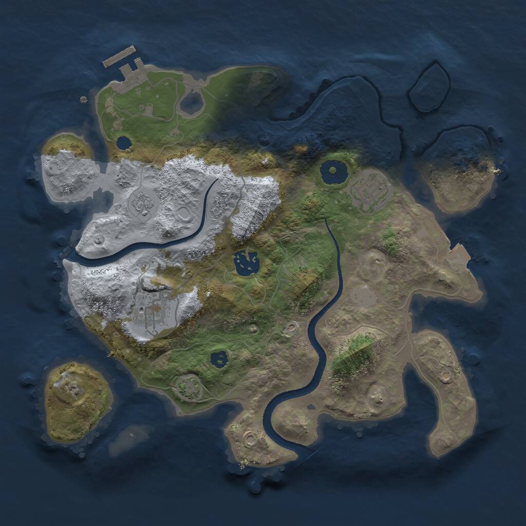 Rust Map: Procedural Map, Size: 3000, Seed: 155, 7 Monuments