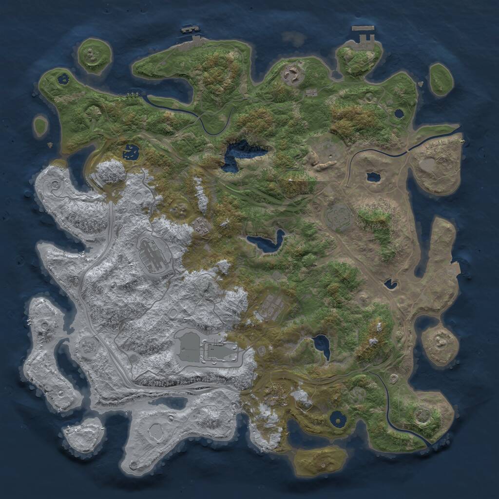 Rust Map: Procedural Map, Size: 4500, Seed: 3623885, 15 Monuments