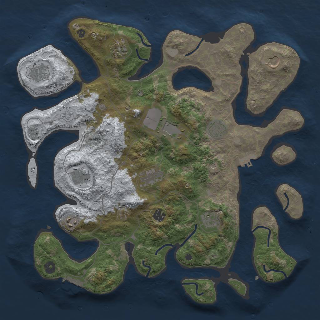 Rust Map: Procedural Map, Size: 4000, Seed: 1192038743, 20 Monuments