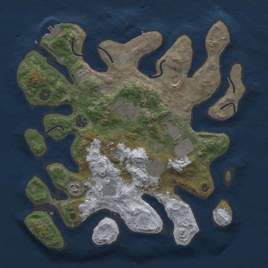 Rust Map: Procedural Map, Size: 3550, Seed: 652892, 17 Monuments