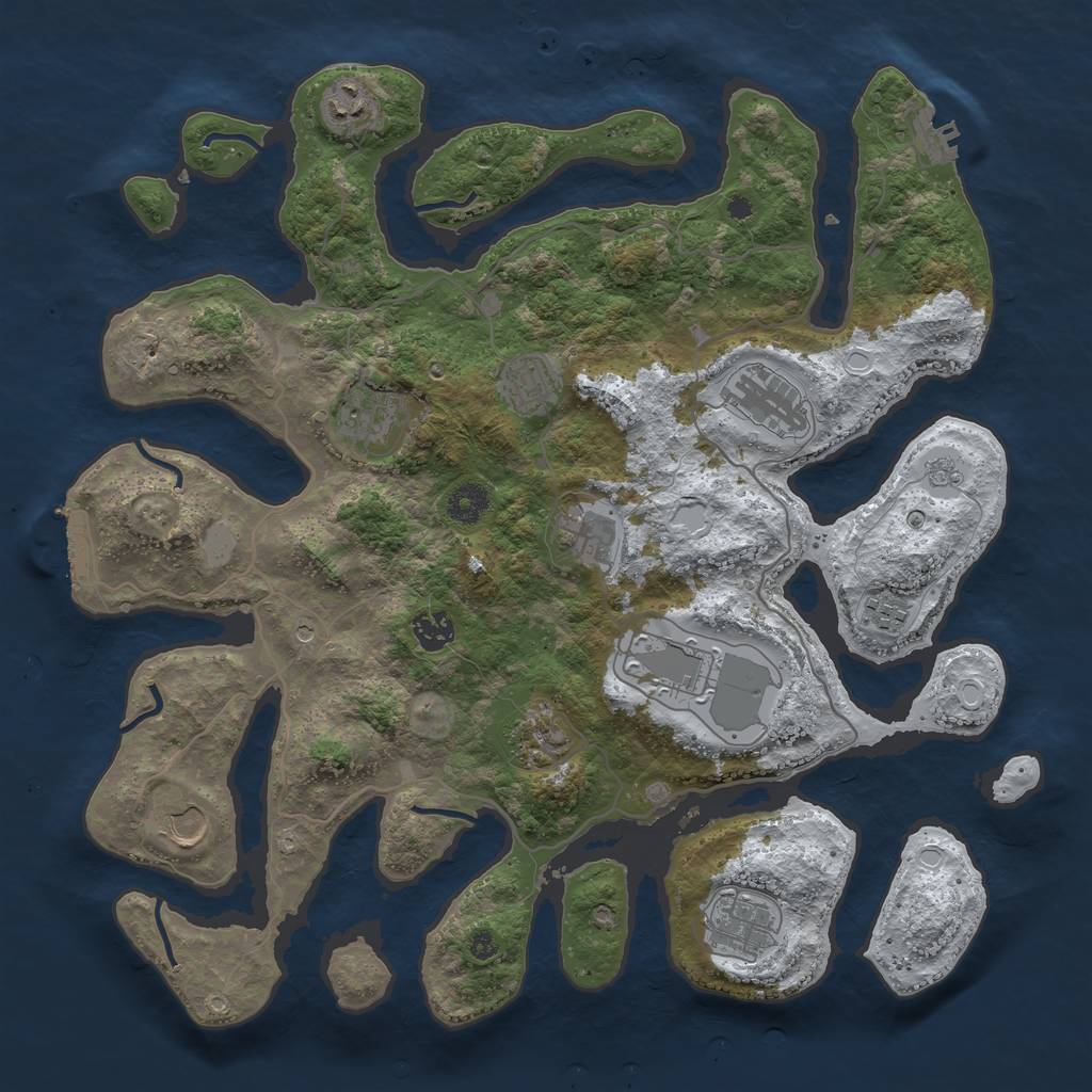 Rust Map: Procedural Map, Size: 4000, Seed: 1929433559, 20 Monuments