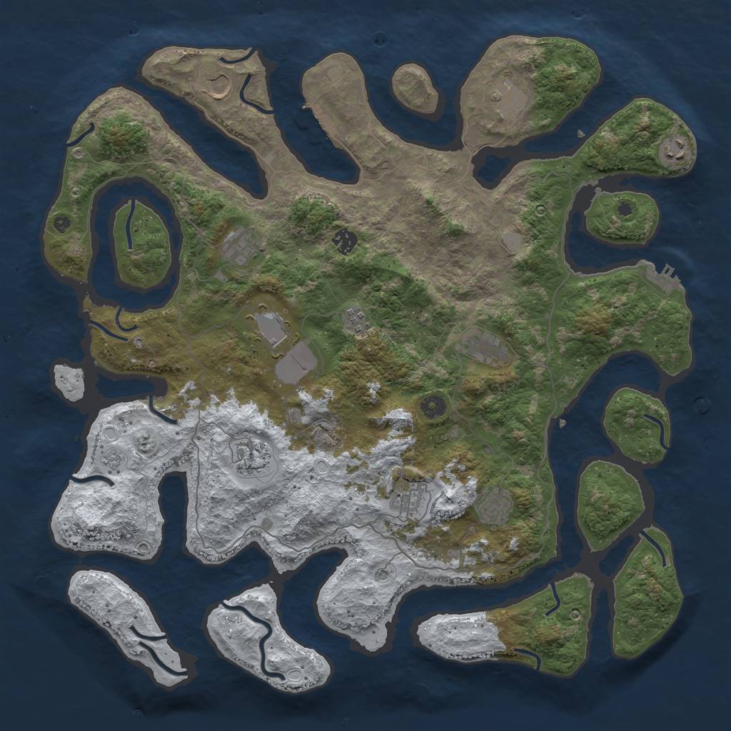 Rust Map: Procedural Map, Size: 4500, Seed: 2480099, 20 Monuments