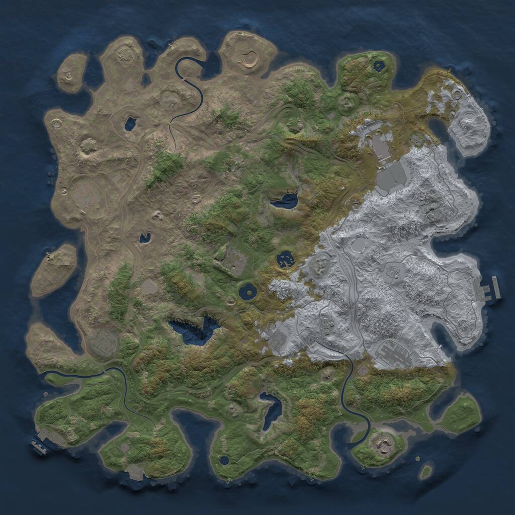 Rust Map: Procedural Map, Size: 4500, Seed: 6171169, 17 Monuments