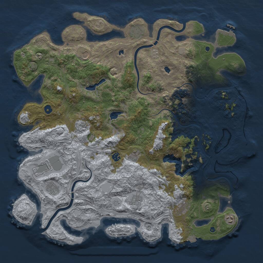 Rust Map: Procedural Map, Size: 4750, Seed: 830434376, 17 Monuments