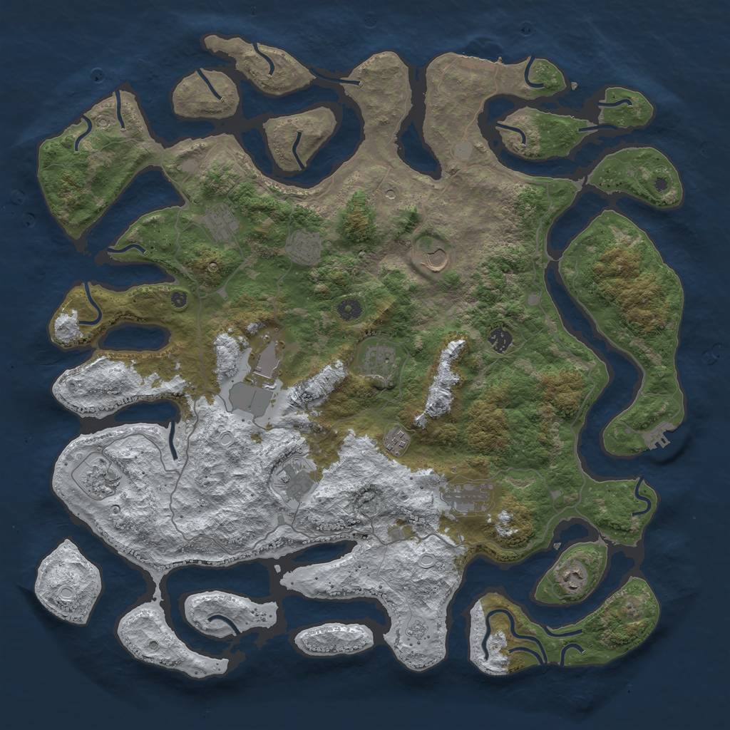 Rust Map: Procedural Map, Size: 4750, Seed: 830434376, 20 Monuments