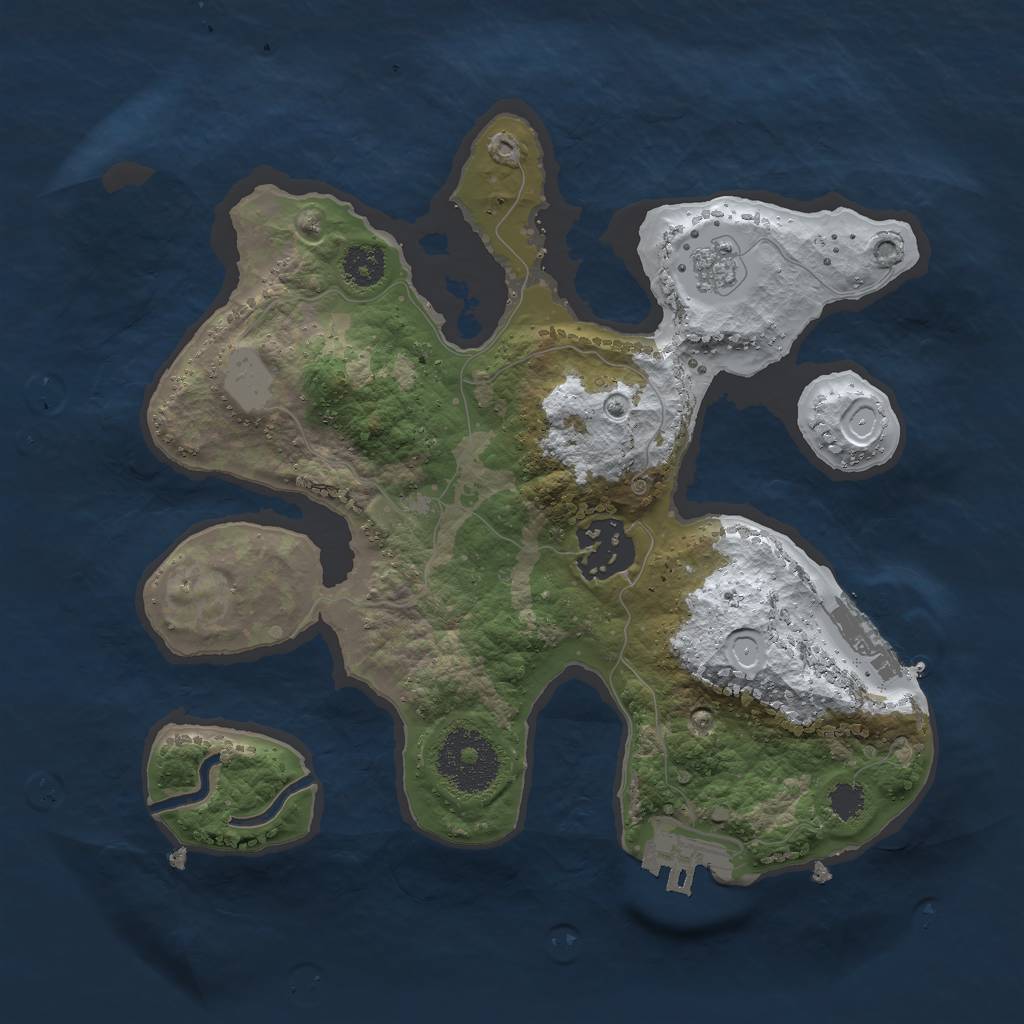 Rust Map: Procedural Map, Size: 2500, Seed: 14122, 9 Monuments