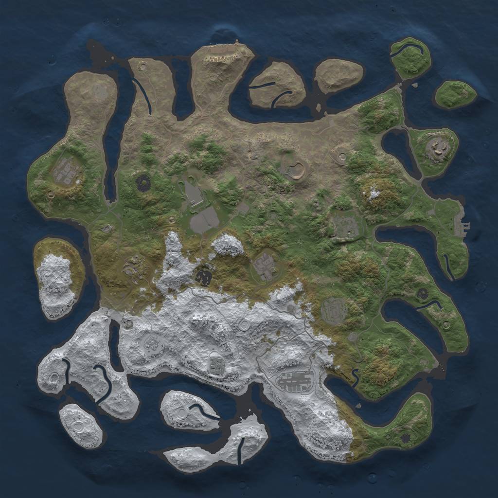 Rust Map: Procedural Map, Size: 4500, Seed: 3124142, 20 Monuments