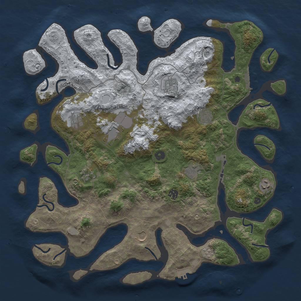 Rust Map: Procedural Map, Size: 4500, Seed: 2276639, 19 Monuments