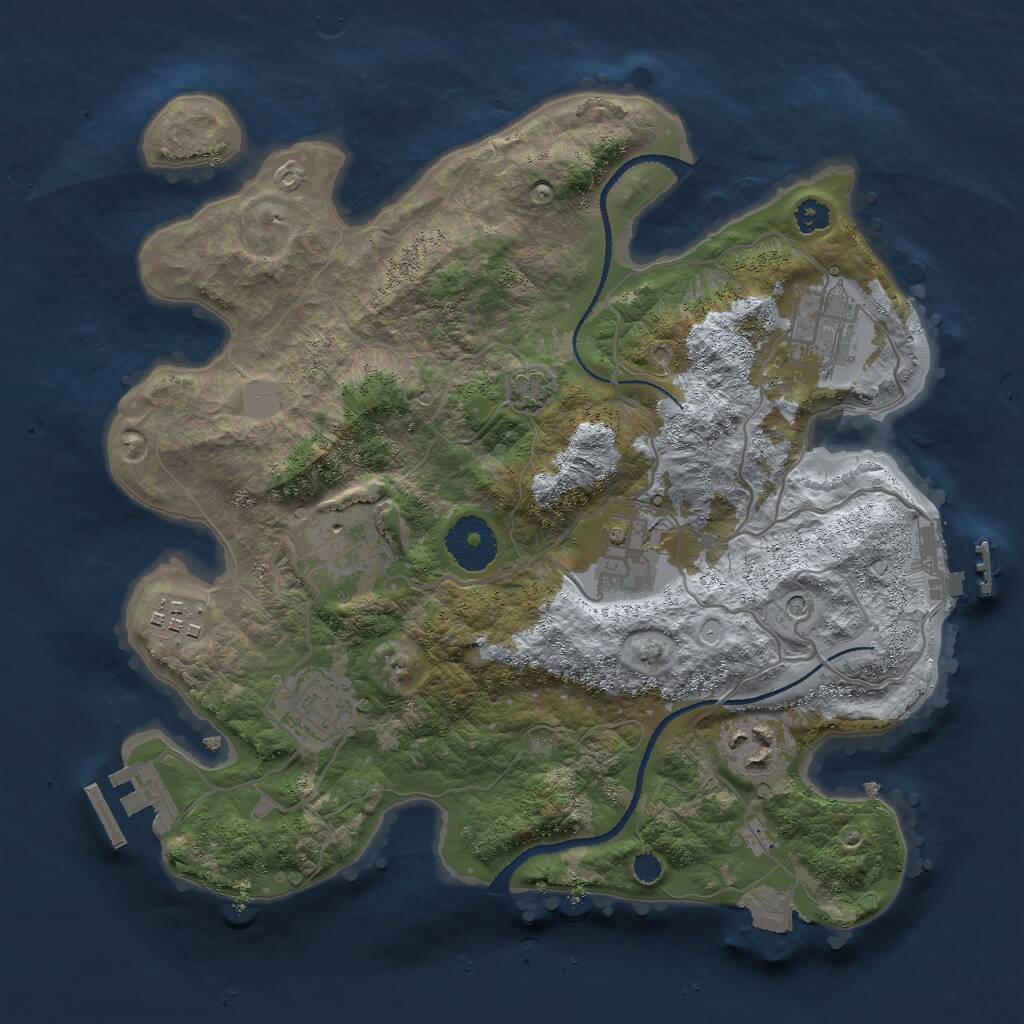 Rust Map: Procedural Map, Size: 3000, Seed: 34594, 11 Monuments