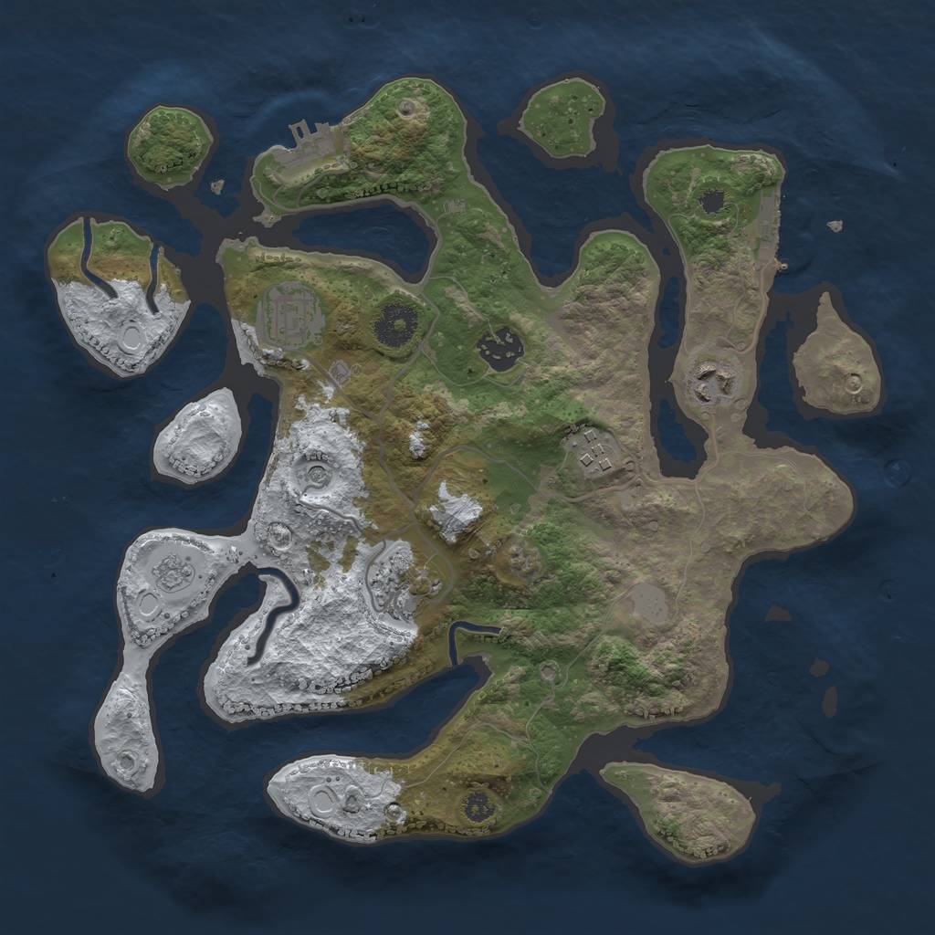 Rust Map: Procedural Map, Size: 3250, Seed: 30367, 14 Monuments