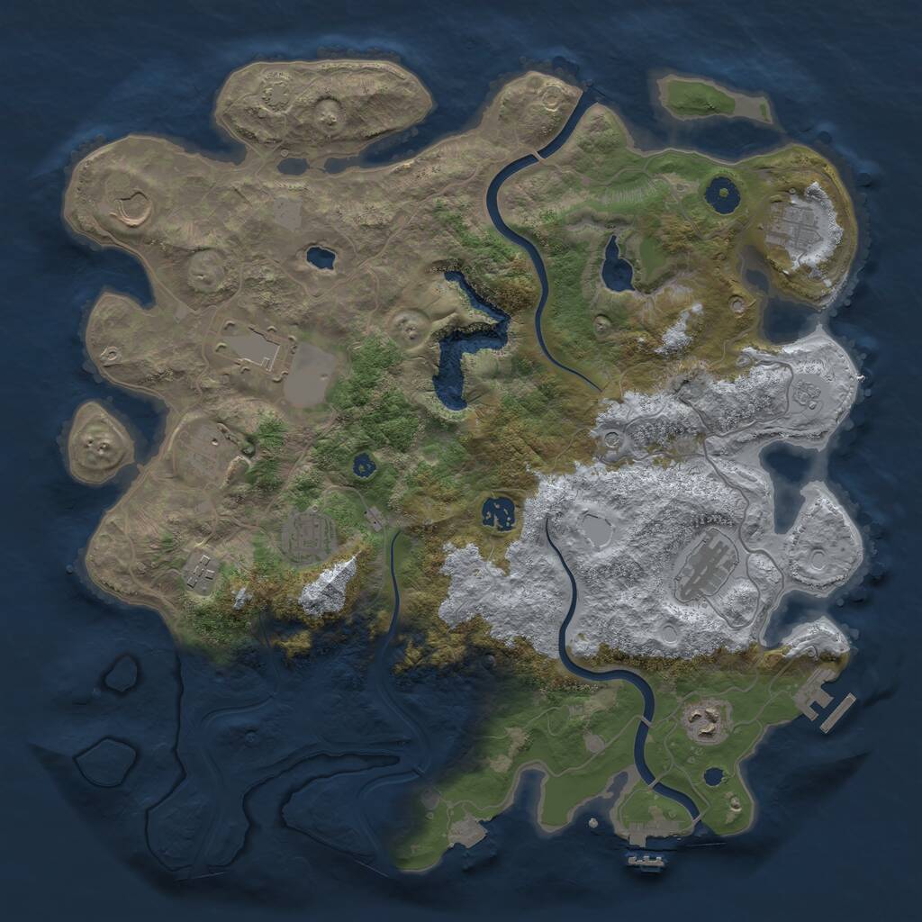 Rust Map: Procedural Map, Size: 4000, Seed: 108168, 15 Monuments