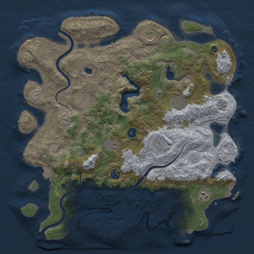 Rust Map: Procedural Map, Size: 4000, Seed: 108168, 14 Monuments