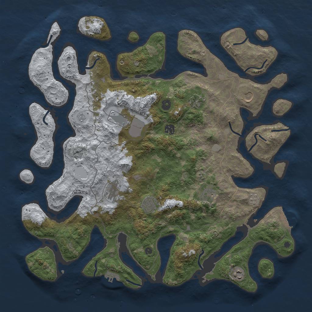 Rust Map: Procedural Map, Size: 4500, Seed: 123121114, 18 Monuments