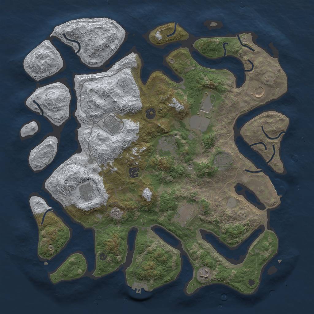 Rust Map: Procedural Map, Size: 4250, Seed: 612351, 19 Monuments