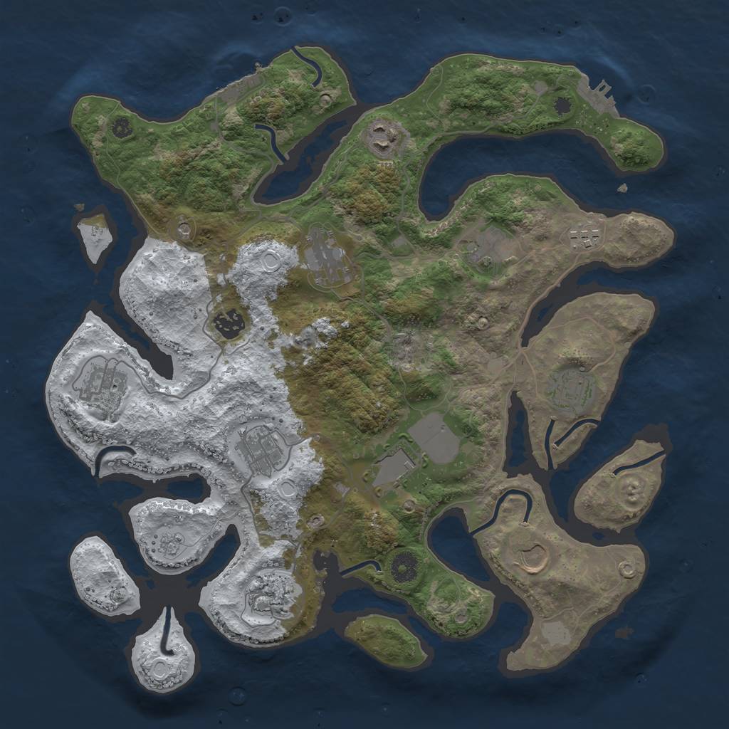 Rust Map: Procedural Map, Size: 3750, Seed: 102406633, 20 Monuments