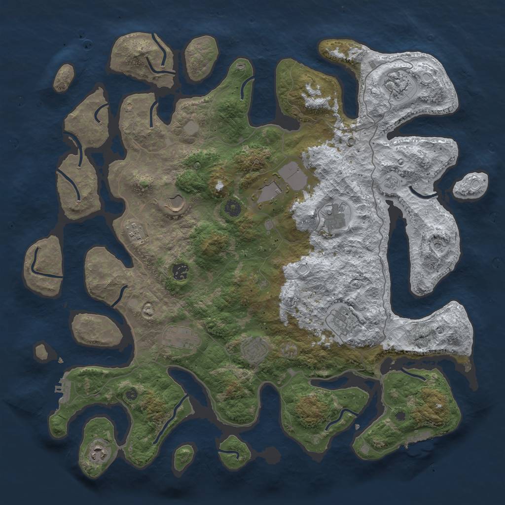 Rust Map: Procedural Map, Size: 4500, Seed: 1512903, 19 Monuments