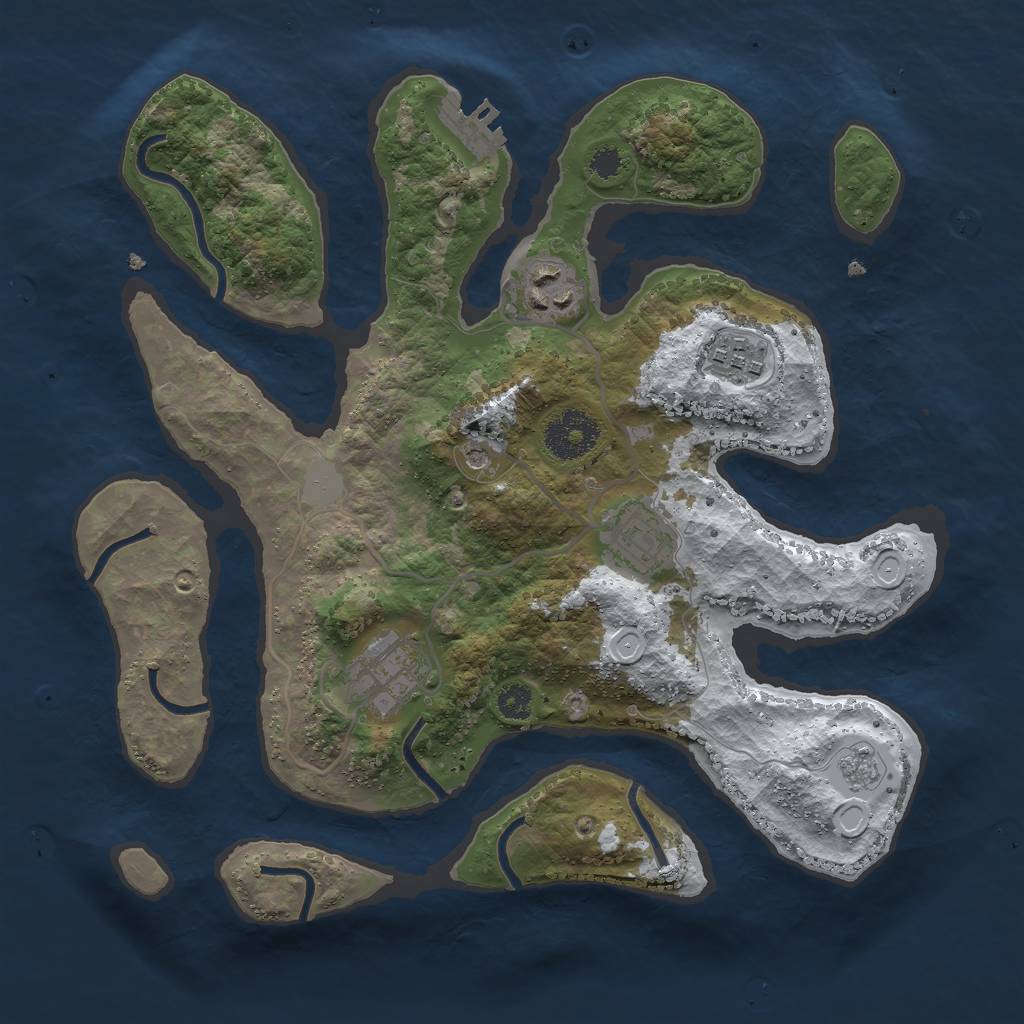 Rust Map: Procedural Map, Size: 3000, Seed: 537038004, 12 Monuments