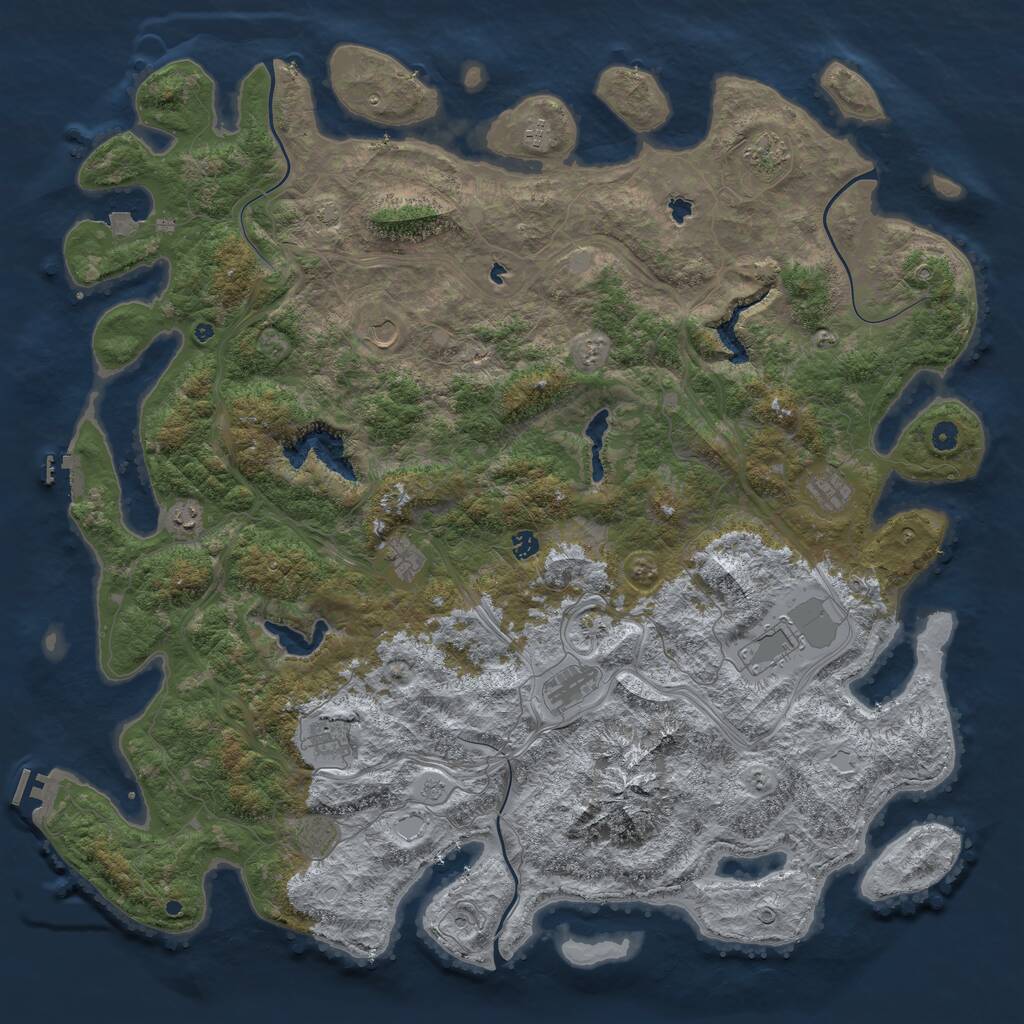 Rust Map: Procedural Map, Size: 5500, Seed: 4868825, 17 Monuments